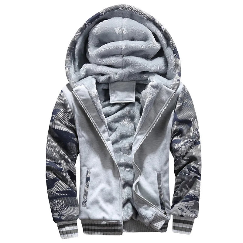 Men's Thick Fleece Camouflage Long Sleeve Jacket