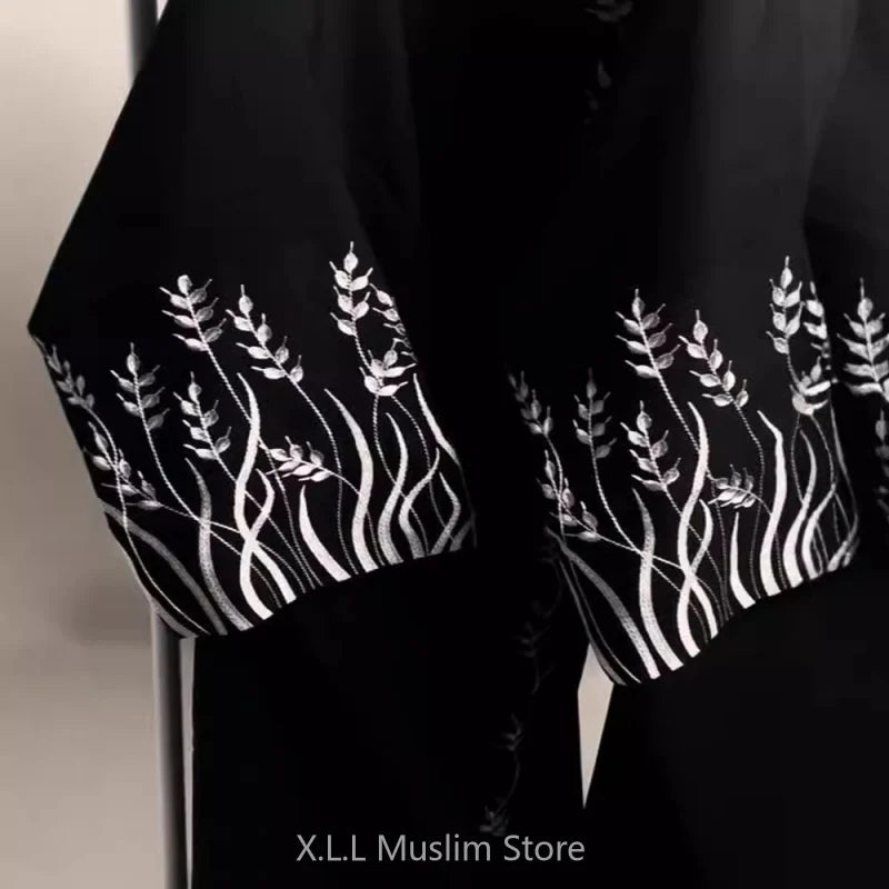 Muslim Fashion Embroidery Black Abaya Dubai Luxury
