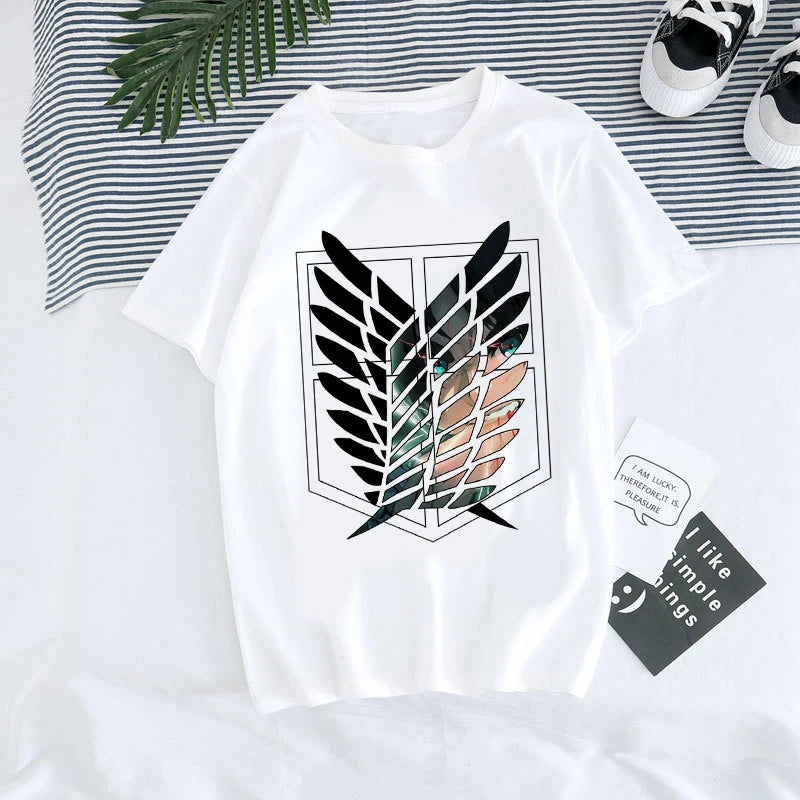 Men's Japanese Anime Attack on Titan Printed T-Shirt Unisex T-Shirt