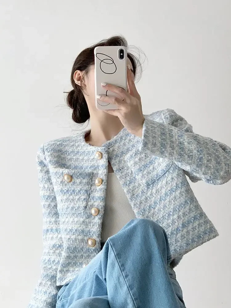 ITOOLIN Women's Elegant Tweed Cardigan Jacket for Autumn and Winter 2025