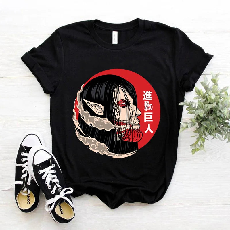 Men's Japanese Anime Attack on Titan Printed T-Shirt Unisex T-Shirt