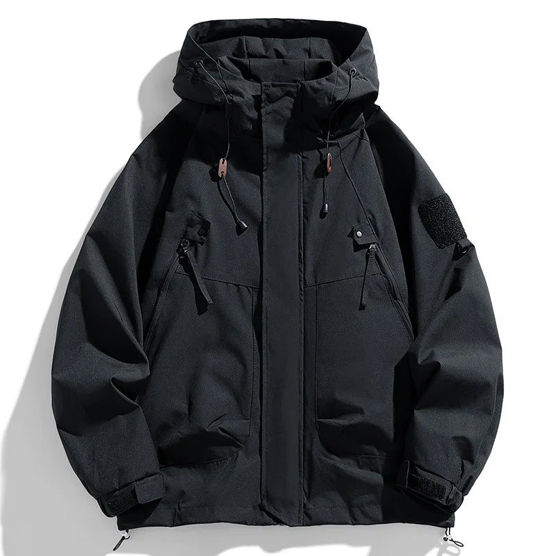 Men's Hooded Zipper Windbreaker Waterproof Jacket