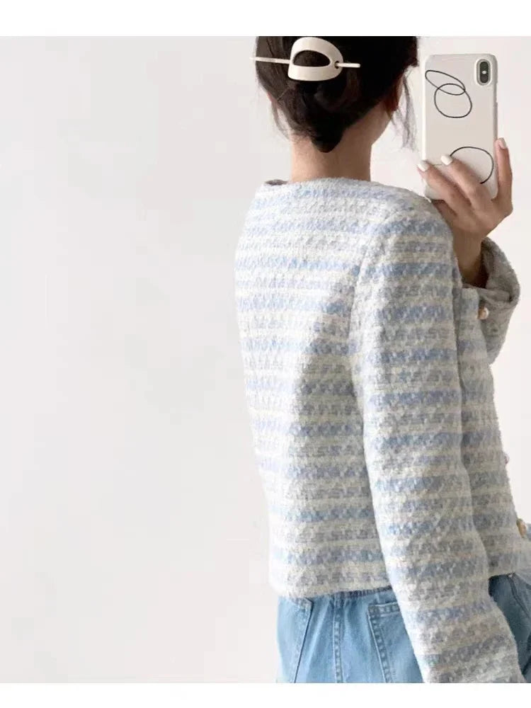ITOOLIN Women's Elegant Tweed Cardigan Jacket for Autumn and Winter 2025