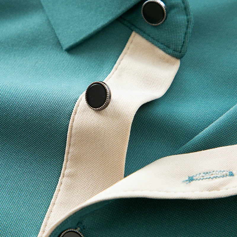 New Collection 2025 Shirts Mens Short Sleeve Solid Color Turn Down