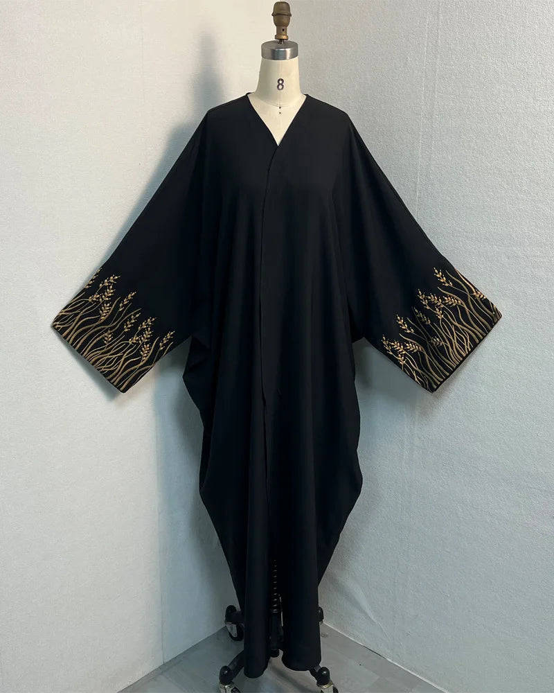 Muslim Fashion Embroidery Black Abaya Dubai Luxury