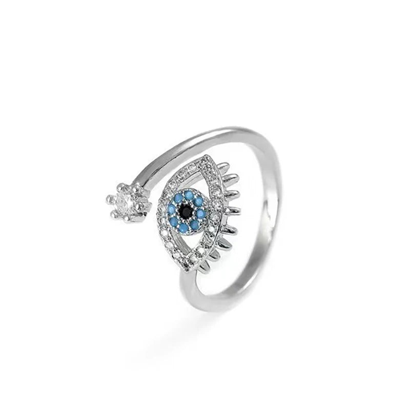 Gold and silver open eye rings