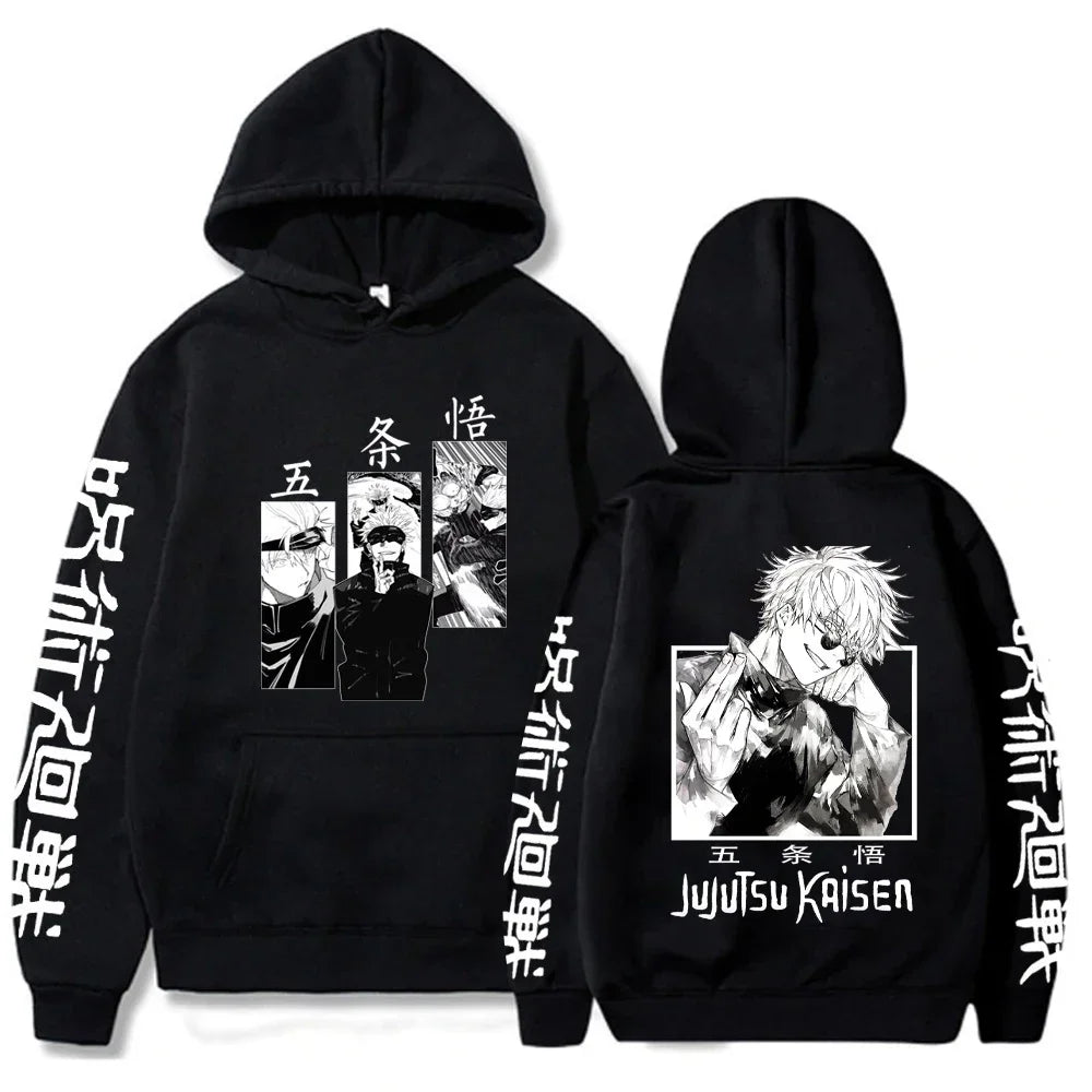 Men's and Women's Japanese Anime Jujutsu Kaisen Satoru Gojo Hoodies Unisex Loose Sweatshirt