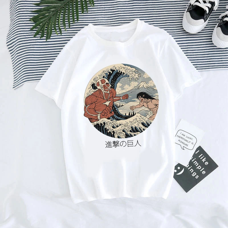 Men's Japanese Anime Attack on Titan Printed T-Shirt Unisex T-Shirt