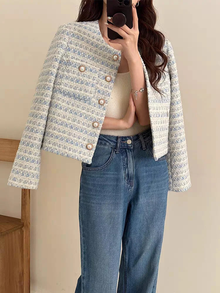 ITOOLIN Women's Elegant Tweed Cardigan Jacket for Autumn and Winter 2025
