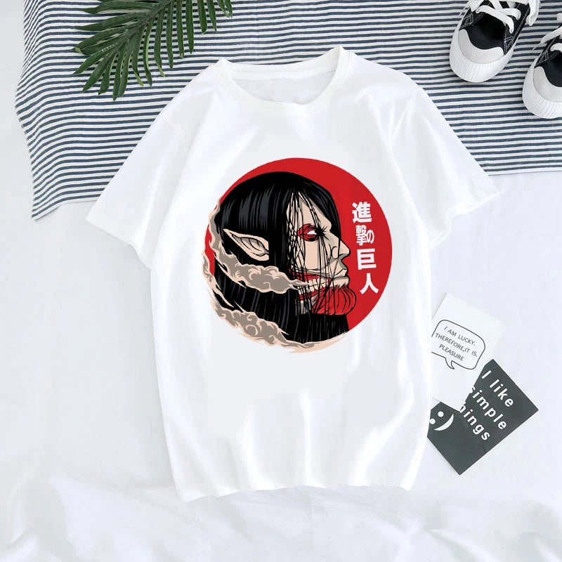 Men's Japanese Anime Attack on Titan Printed T-Shirt Unisex T-Shirt