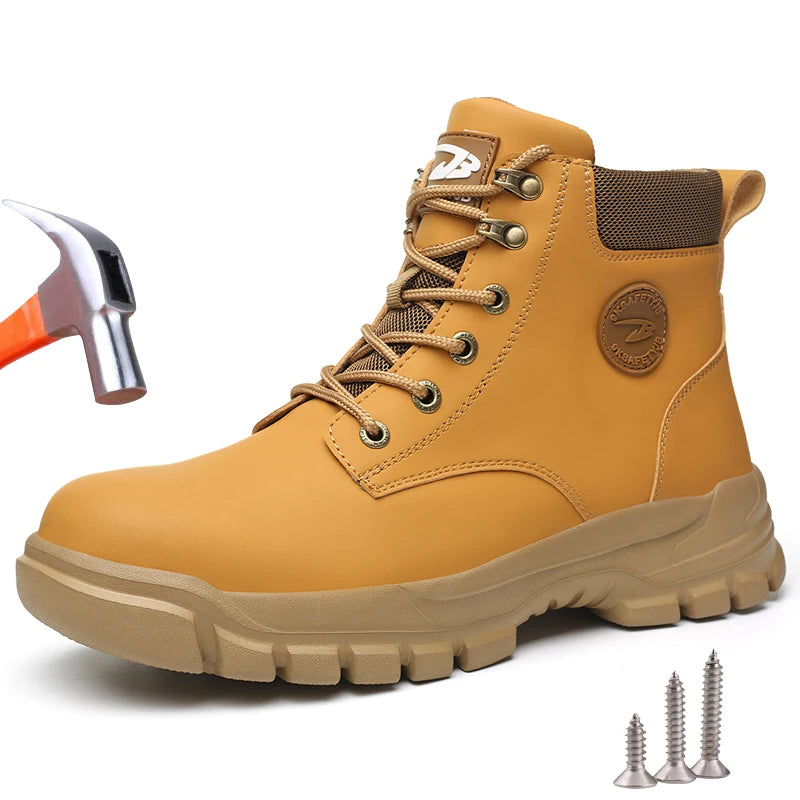 Men's High Top Waterproof Steel Toe Safety Shoes Safety Boots