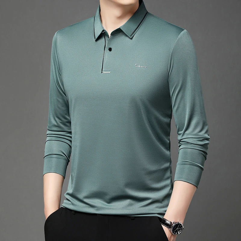 New Men's Business Casual Long Sleeved Shirt