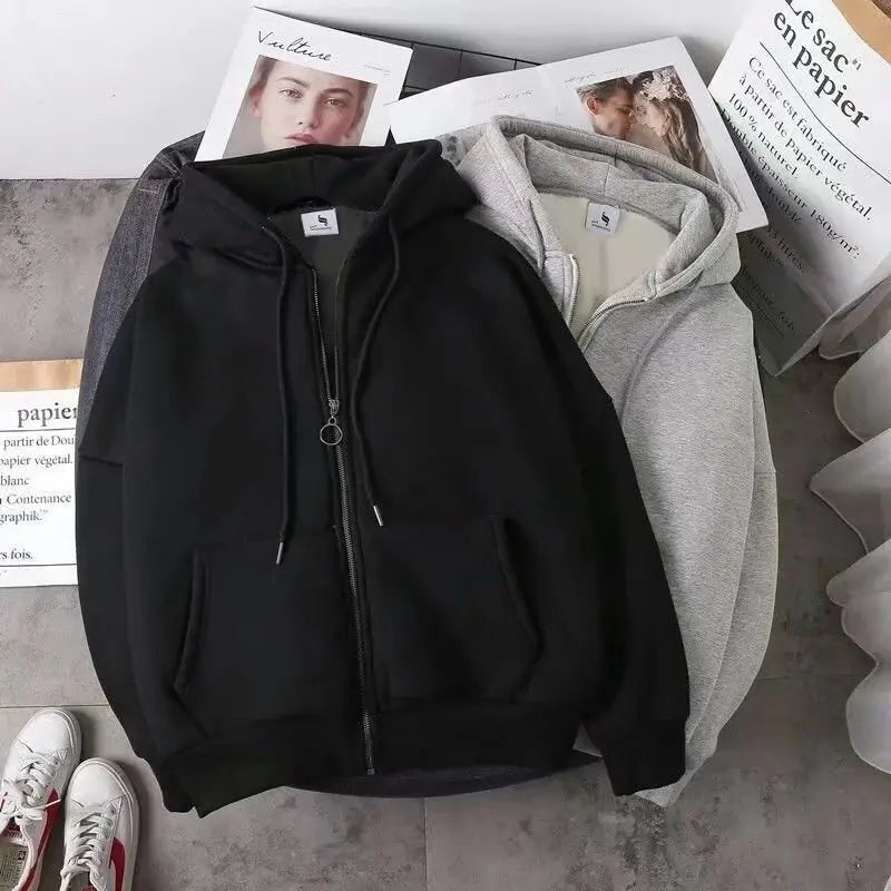 Women's Fashionable Autumn Winter Fleece Long Sleeve Hoodie