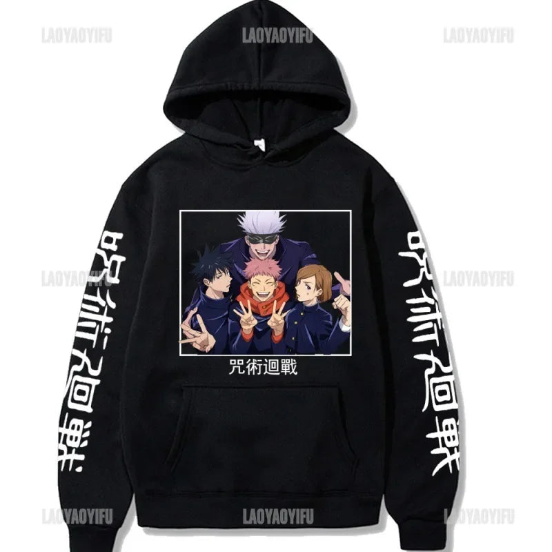 Men's and Women's Japanese Anime Jujutsu Kaisen Satoru Gojo Hoodies Unisex Loose Sweatshirt