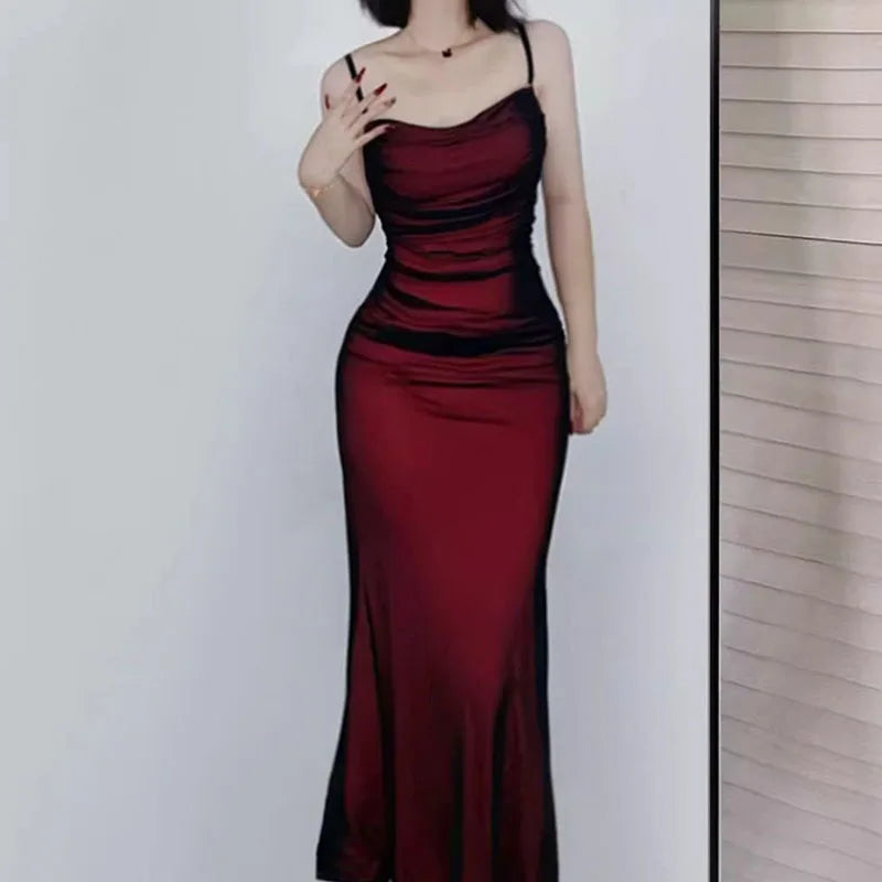 Elegant Women's Party Maxi Dresses Sexy Skinny Backless
