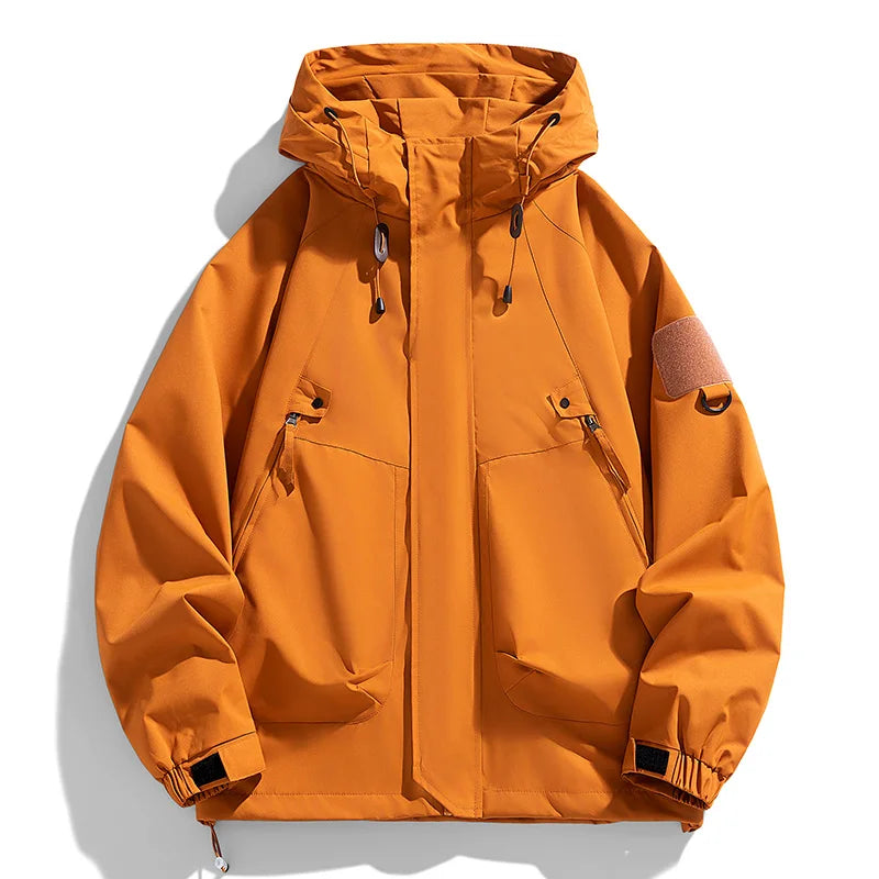 Men's Hooded Zipper Windbreaker Waterproof Jacket