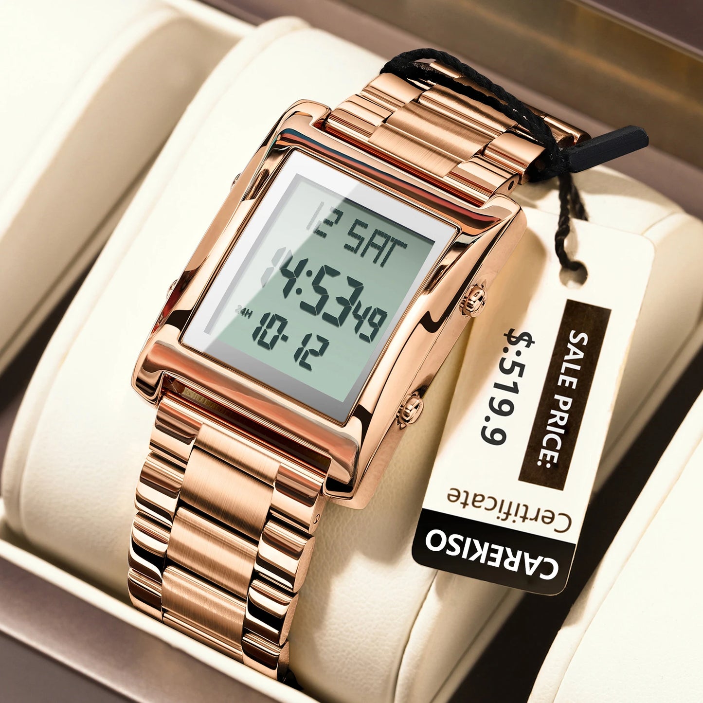 CAREKISO Original LED Men's Watch Waterproof Weekly Calendar Alarm