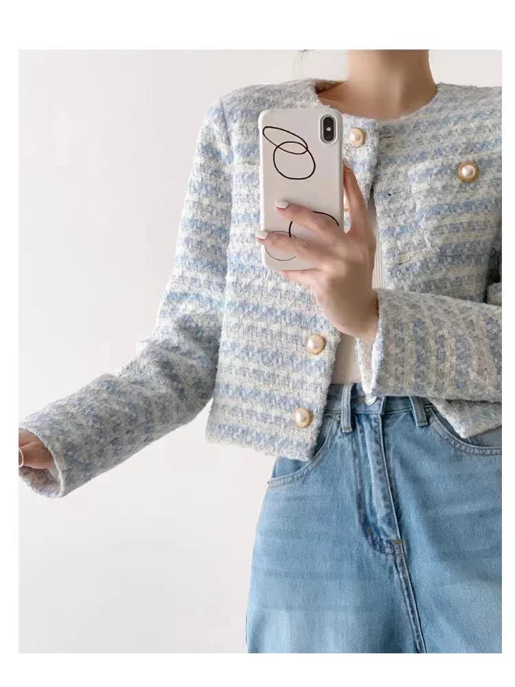 ITOOLIN Women's Elegant Tweed Cardigan Jacket for Autumn and Winter 2025