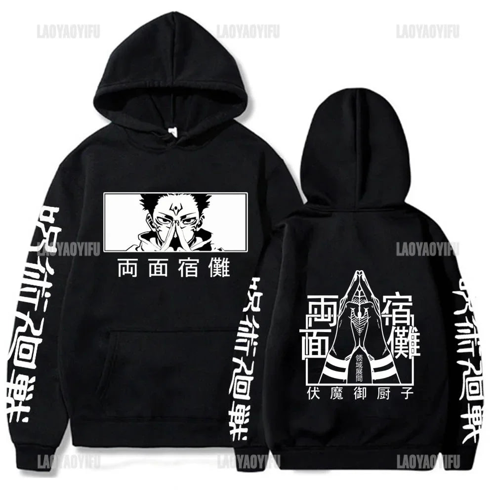 Men's and Women's Japanese Anime Jujutsu Kaisen Satoru Gojo Hoodies Unisex Loose Sweatshirt