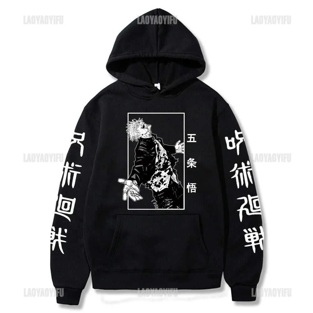 Men's and Women's Japanese Anime Jujutsu Kaisen Satoru Gojo Hoodies Unisex Loose Sweatshirt