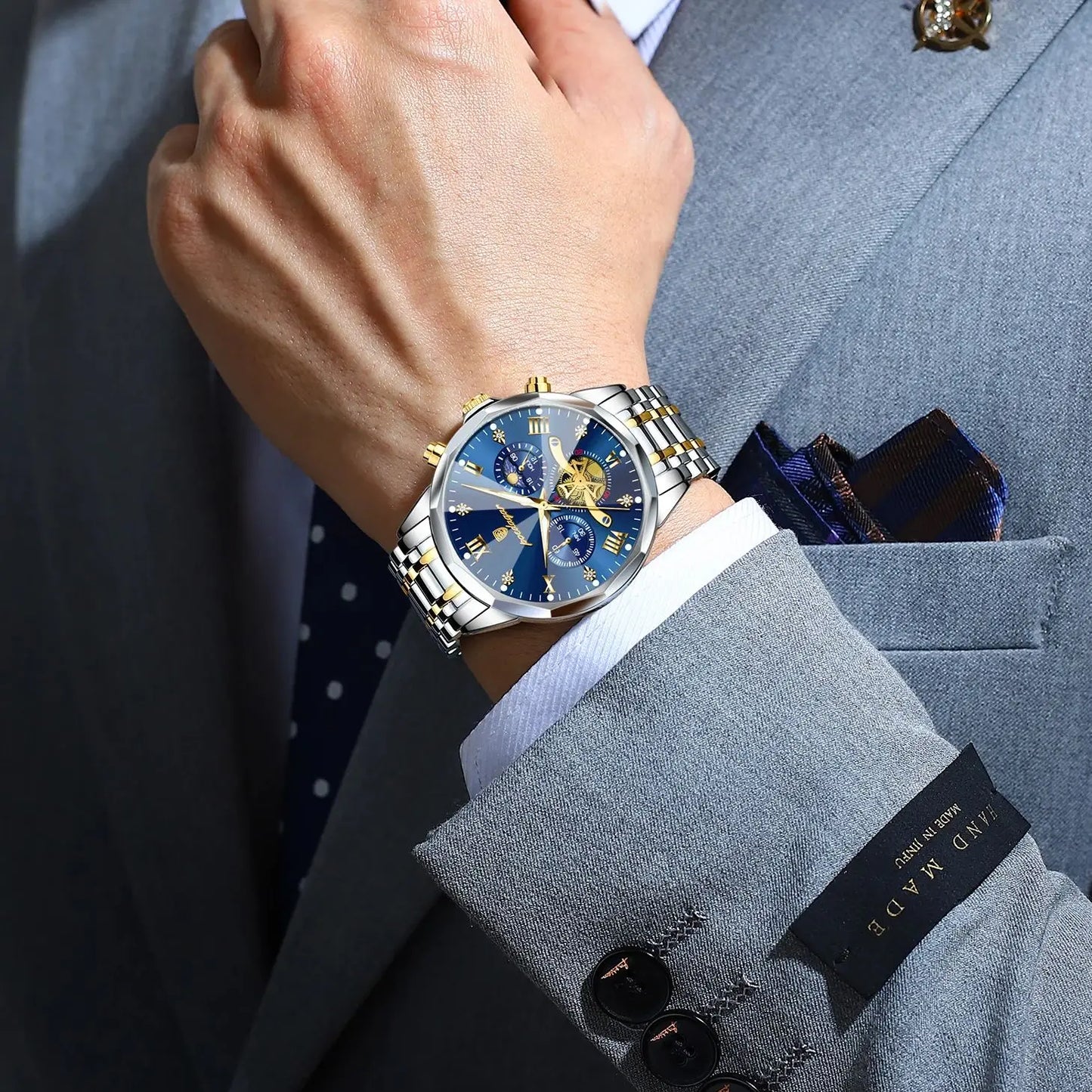 POEDAGAR Luxury Men's Original Waterproof Watch