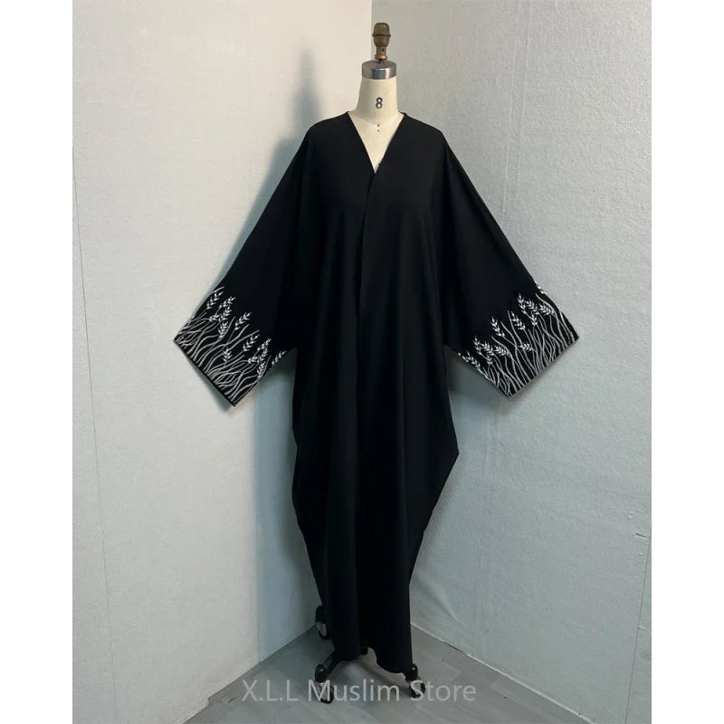 Muslim Fashion Embroidery Black Abaya Dubai Luxury