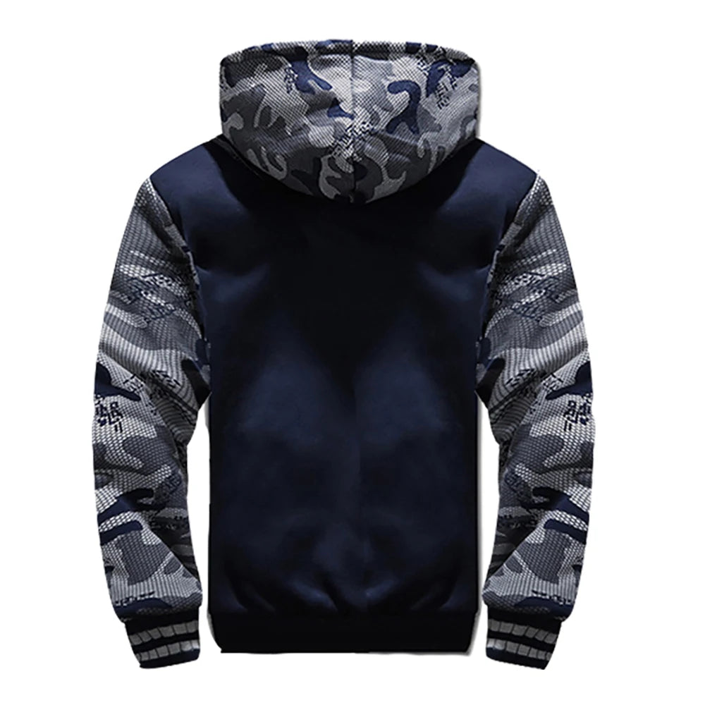 Men's Thick Fleece Camouflage Long Sleeve Jacket