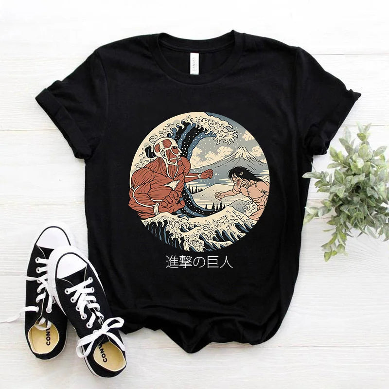 Men's Japanese Anime Attack on Titan Printed T-Shirt Unisex T-Shirt