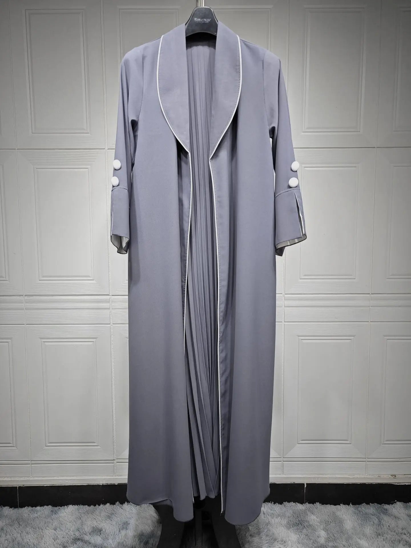 Abaya Women Black Button Split Sleeve Islam