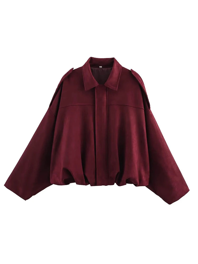 Vintage Green Oversized Women's Bomber Jacket Fashion 2025