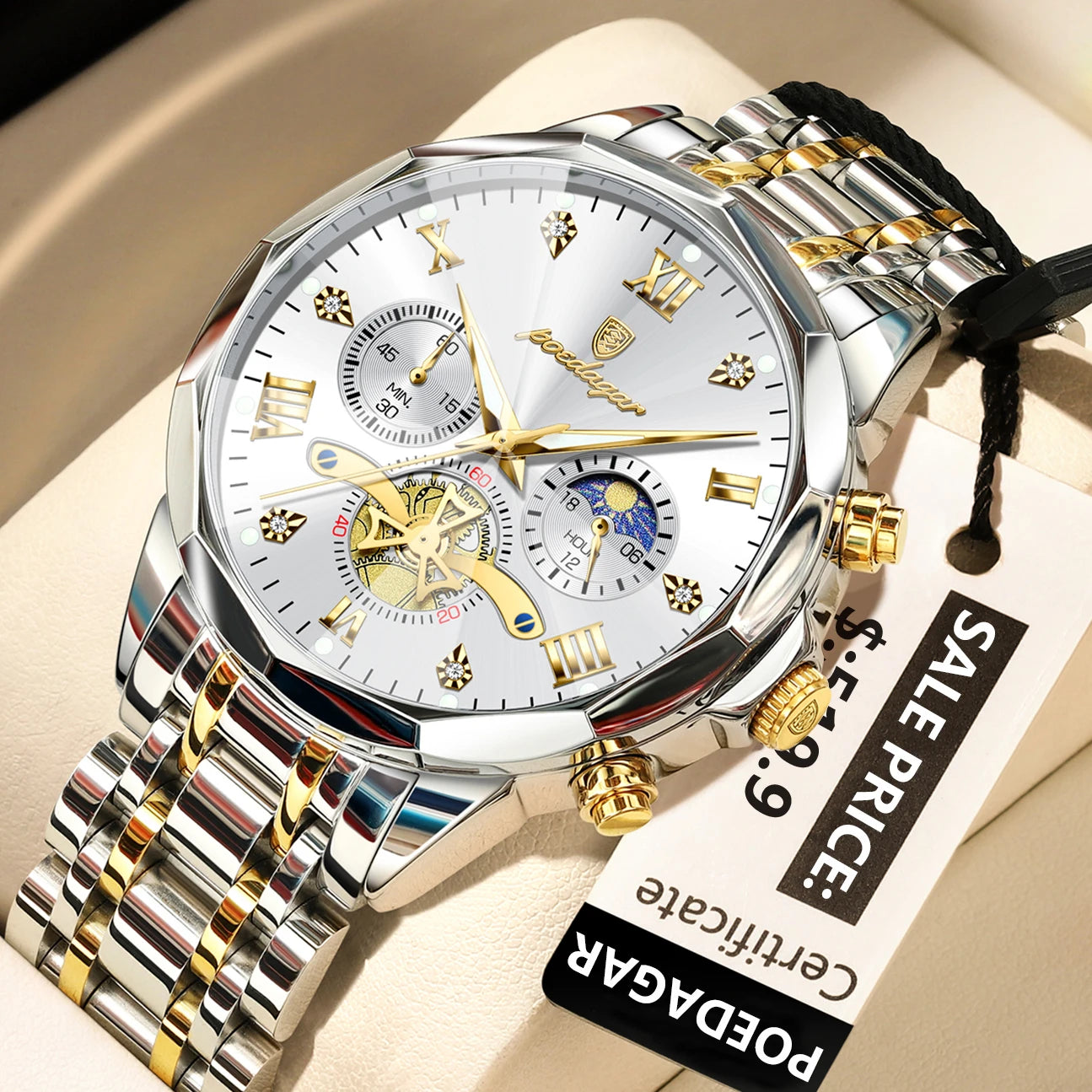 POEDAGAR Luxury Men's Original Waterproof Watch
