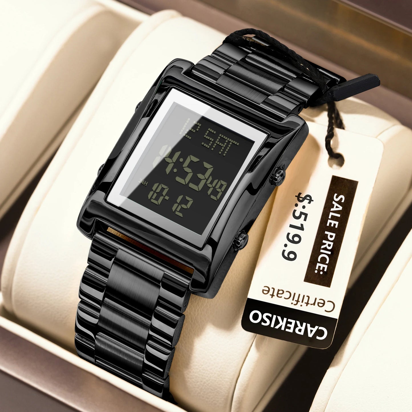 CAREKISO Original LED Men's Watch Waterproof Weekly Calendar Alarm