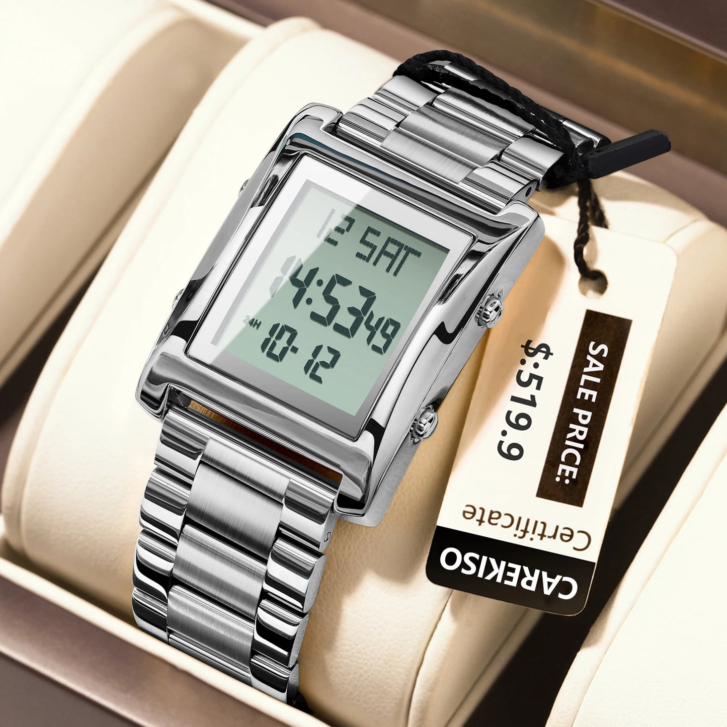 CAREKISO Original LED Men's Watch Waterproof Weekly Calendar Alarm