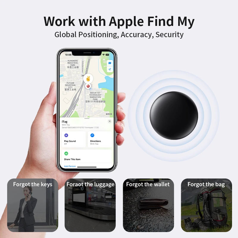 4/3/2/1 Pack Anti-lose Tracker for Apple Airtag Replacemen via Find My Bluetooth GPS Tracker For Luggage IOS MFi Key Finder