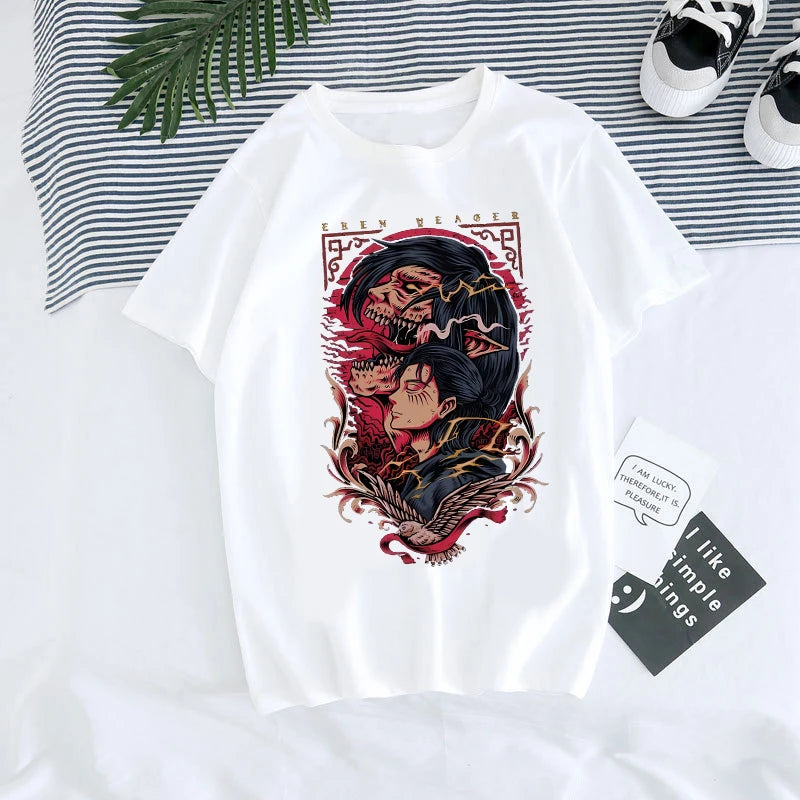 Men's Japanese Anime Attack on Titan Printed T-Shirt Unisex T-Shirt