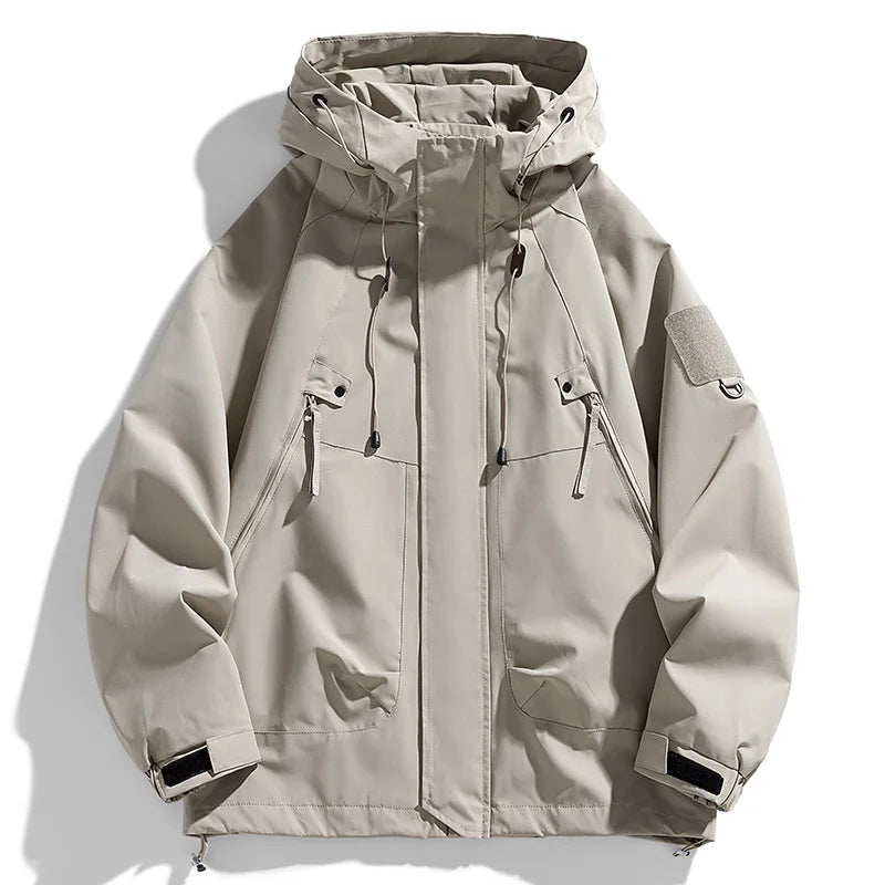 Men's Hooded Zipper Windbreaker Waterproof Jacket