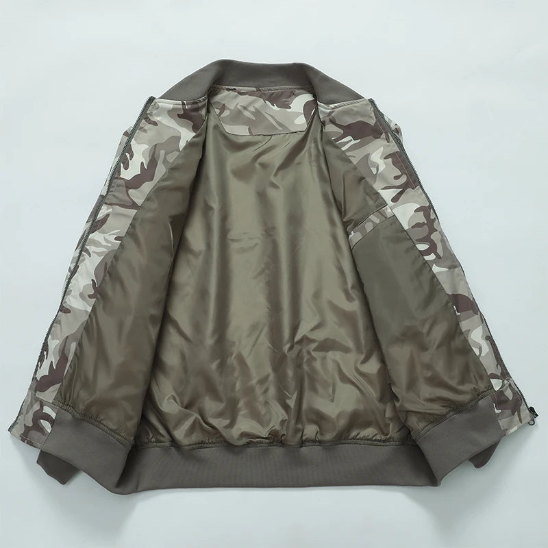 Men's Plus Size 6XL 7XL Jacket Autumn Spring Camouflage Baseball Jacket