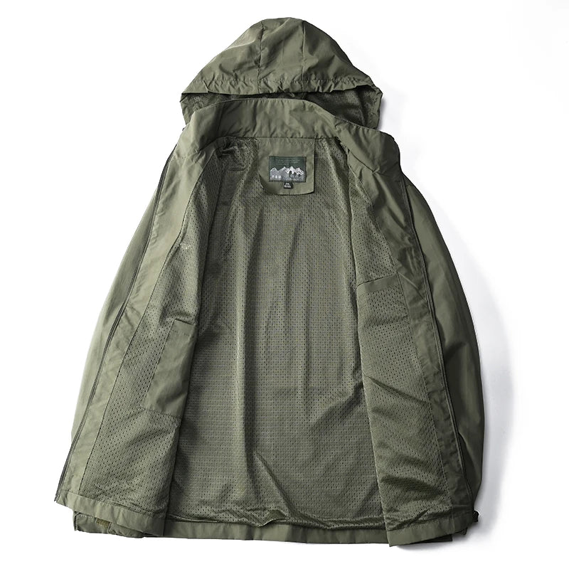 Men's Windbreaker Jacket, Waterproof Tactical Jacket for Outdoor Use,r