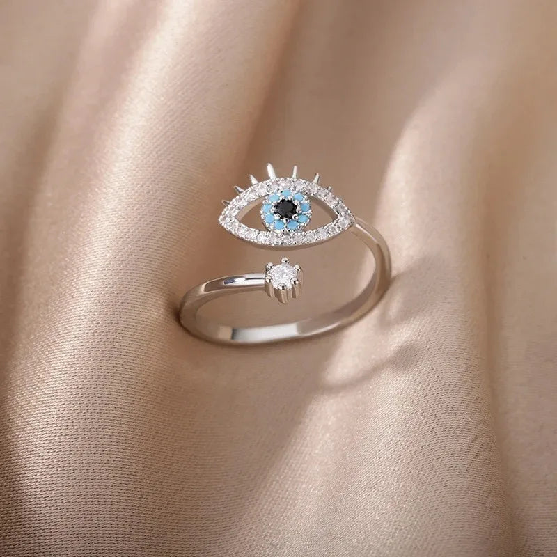 Gold and silver open eye rings