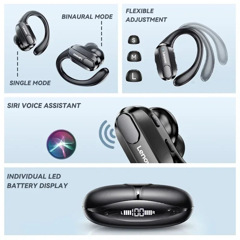 Original Thinkplus XT80 Wireless Headphones Sports Earphones Bluetooth 5.3 Headsets Noise Reduction Earbuds with Mic Ear hooks