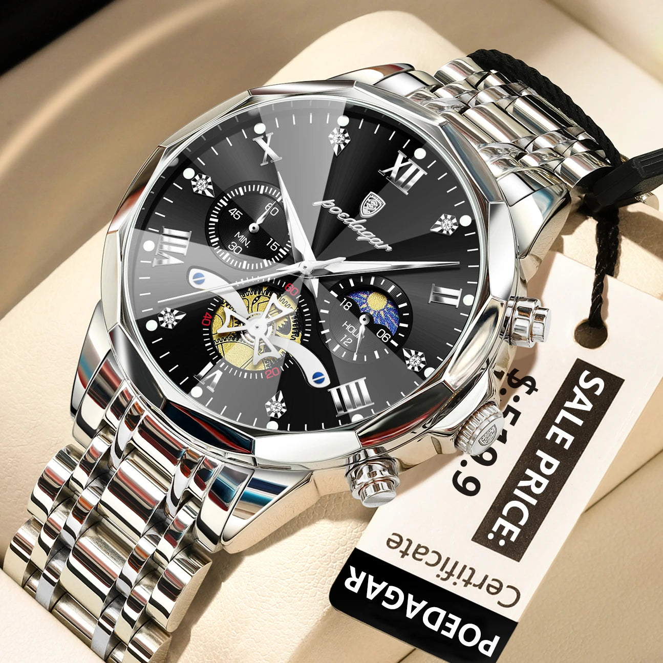 POEDAGAR Luxury Men's Original Waterproof Watch