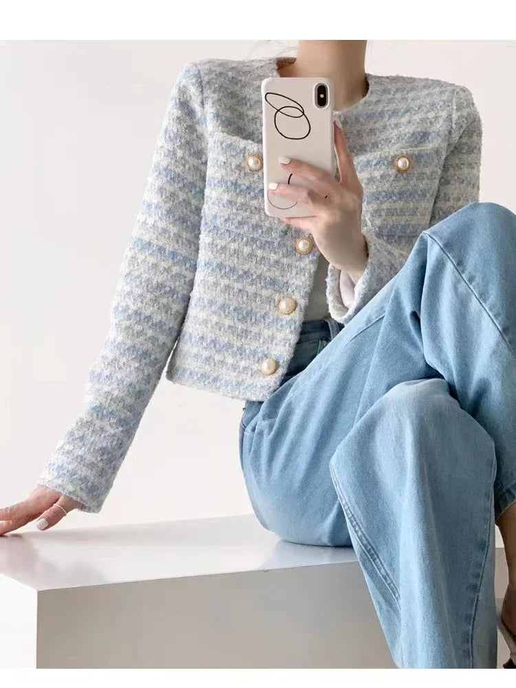 ITOOLIN Women's Elegant Tweed Cardigan Jacket for Autumn and Winter 2025