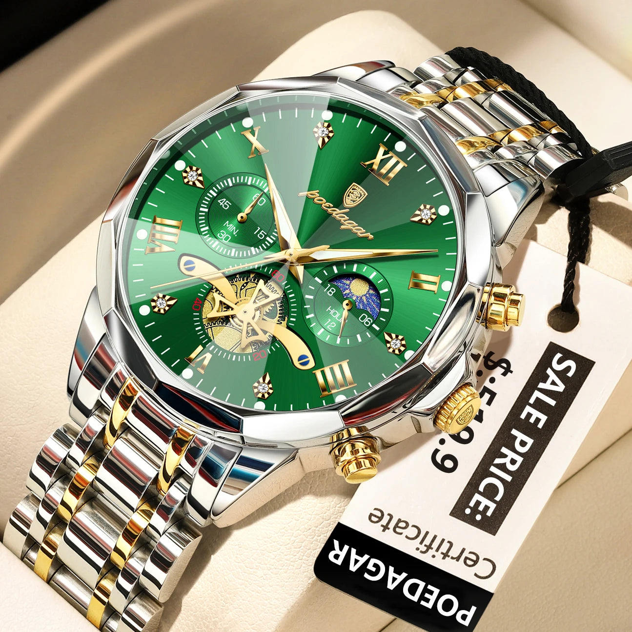 POEDAGAR Luxury Men's Original Waterproof Watch