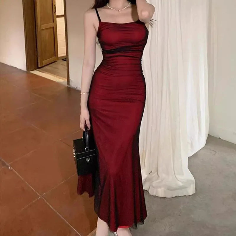 Elegant Women's Party Maxi Dresses Sexy Skinny Backless