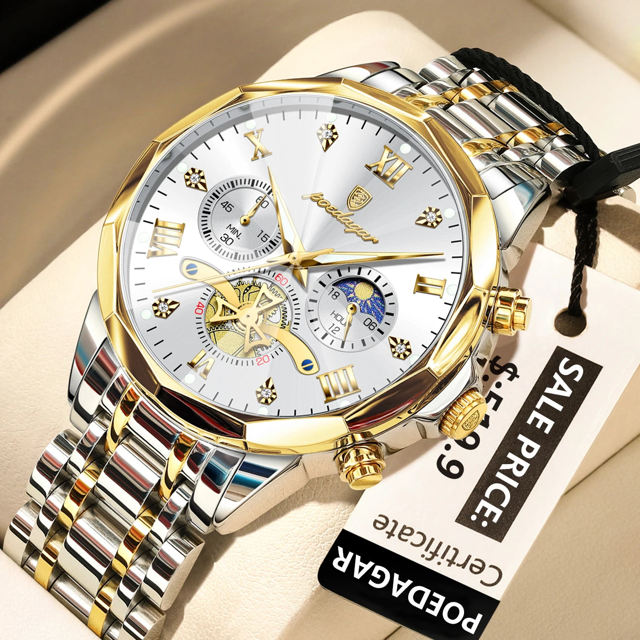 POEDAGAR Luxury Men's Original Waterproof Watch
