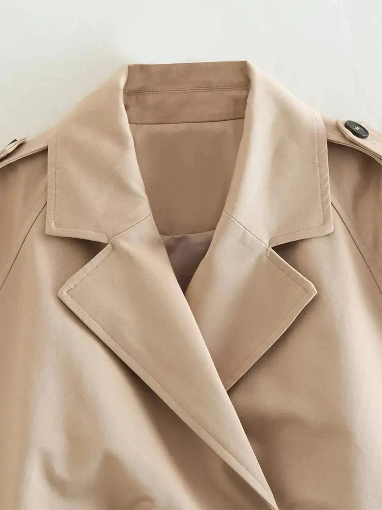 Women's 2025 Belted Cropped Trench Jacket,