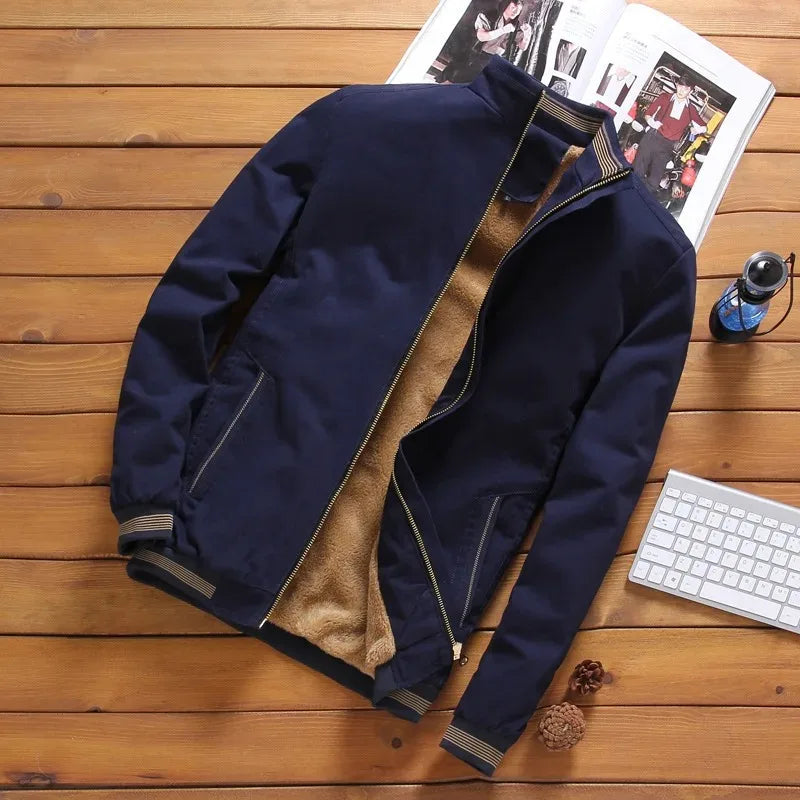 Men's Casual Fashion Autumn Winter Warm Thick Cold-proof Baseball Jacket