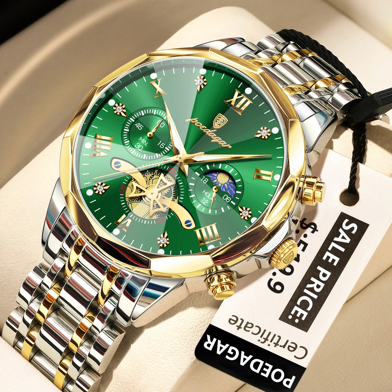 POEDAGAR Luxury Men's Original Waterproof Watch