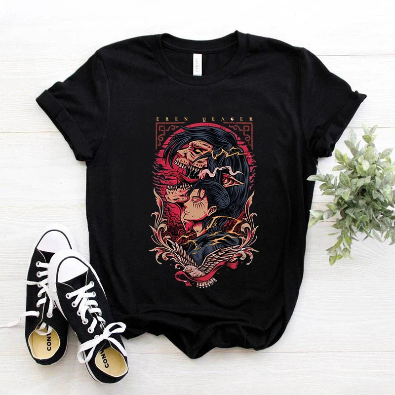 Men's Japanese Anime Attack on Titan Printed T-Shirt Unisex T-Shirt