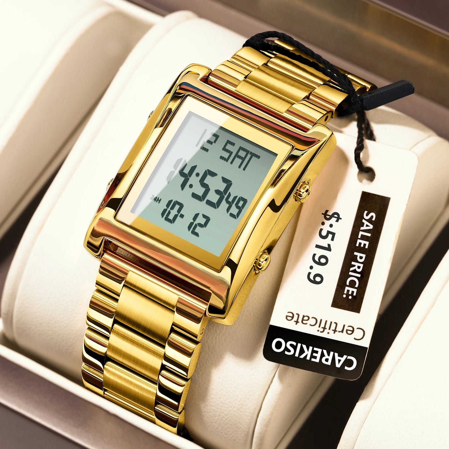 CAREKISO Original LED Men's Watch Waterproof Weekly Calendar Alarm